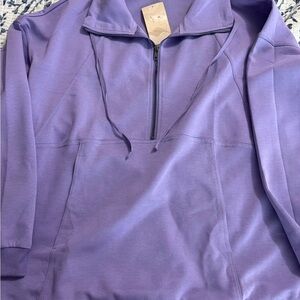 Purple Oversized Polo Sweatshirt